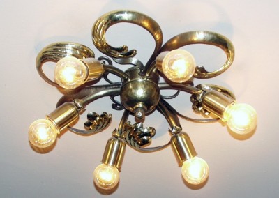 ceilling-lighting"Weissensee" 6-flames, brass,diameter:400mm, Nr. 85220