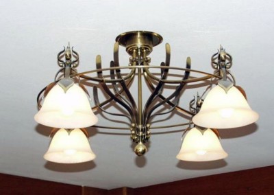 ceilling-lighting"Bern"4 glass-shades,brass,diameter:700mm